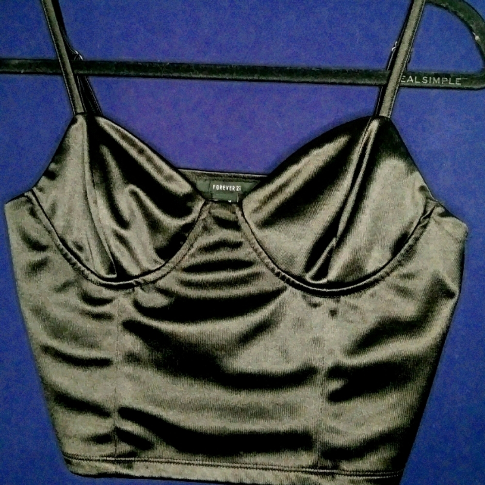 Forever 21 Black Crop Tank Top